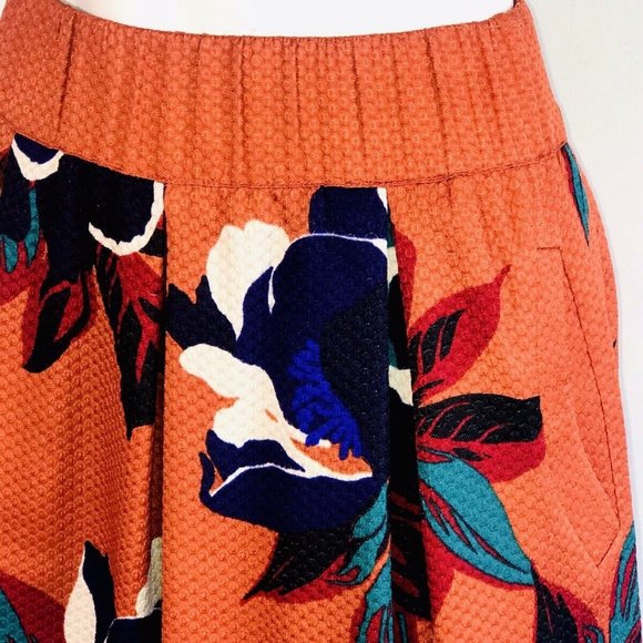 ANTHROPOLOGIE MAEVE Skirt sz US 2 / XS Floral Rust Boho Whimsical - Picture 5 of 11